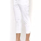 Elegant White Stretch Slim Trousers