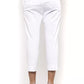 Elegant White Stretch Slim Trousers