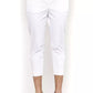 Elegant White Stretch Slim Trousers