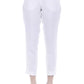 Chic White Soft-Fit Trousers with Metallic Detail