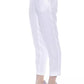 Chic White Soft-Fit Trousers with Metallic Detail
