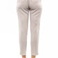 Beige Regular Waist Elastic Trousers