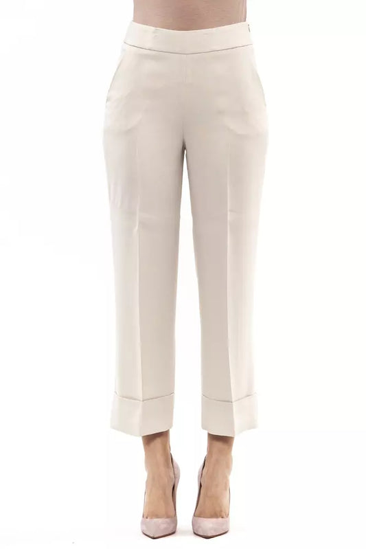 Elegant Beige Palazzo Pants with High Waist