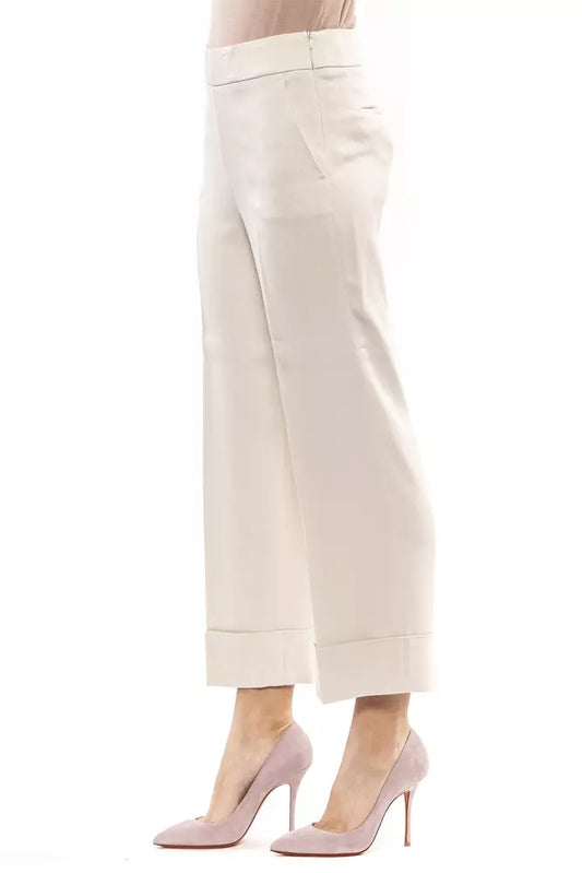 Elegant Beige Palazzo Pants with High Waist