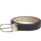Elegant Black Leather Belt for Women