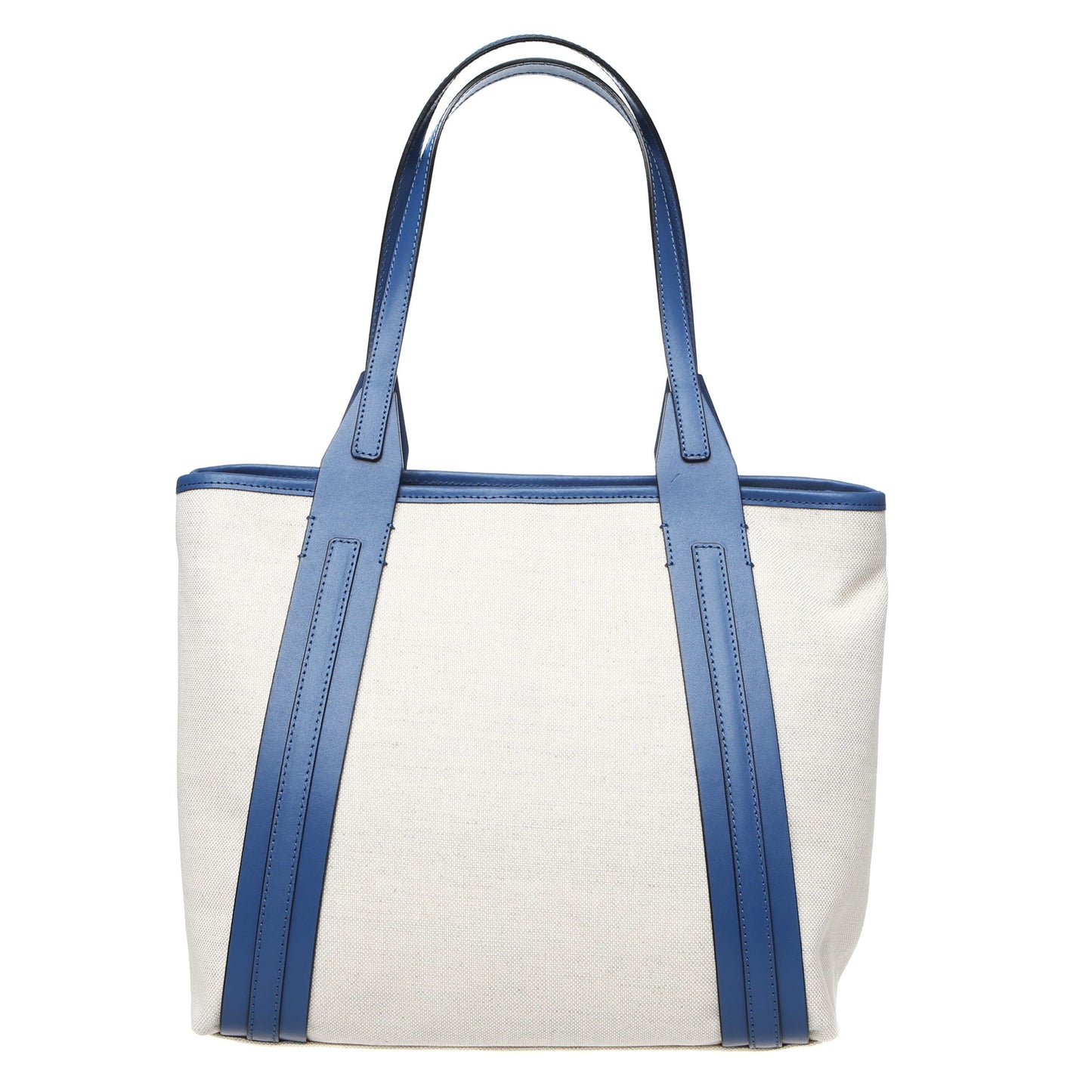 Chic White Fabric Shoulder Bag with Leather Accents