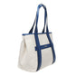 Chic White Fabric Shoulder Bag with Leather Accents