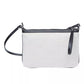 Elegant White Fabric & Leather Shoulder Strap Bag