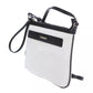 Elegant White Fabric & Leather Shoulder Strap Bag