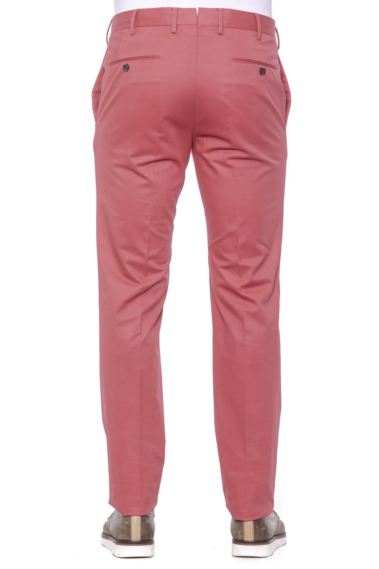 Sleek Red PT Torino Cotton-Blend Trousers