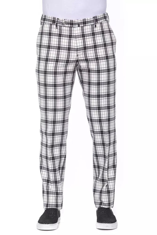 Elegant Checked Cotton Trousers