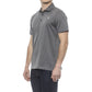 Elegant Embroidered Gray Cotton Polo