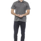 Elegant Embroidered Gray Cotton Polo