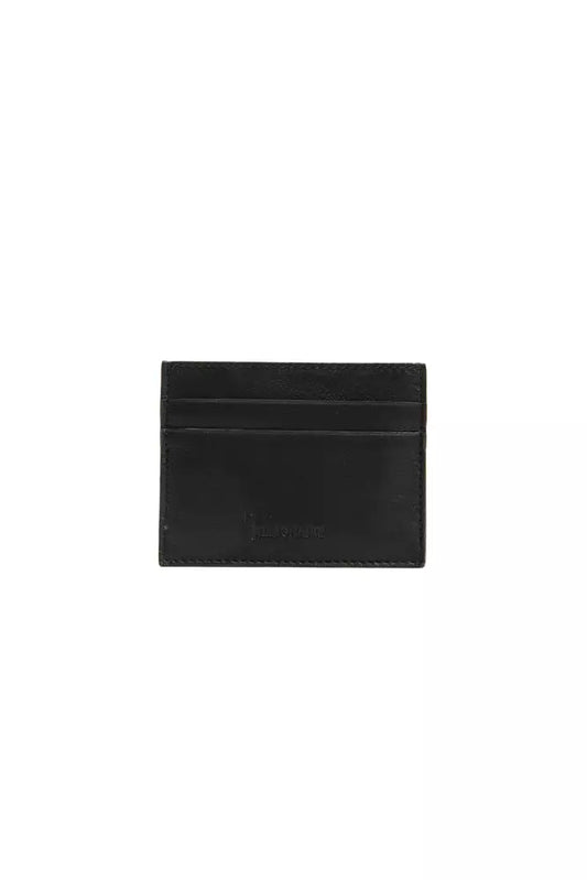 Sleek Black Leather Credit Holder