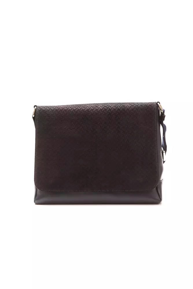 Elegant Blue Leather Messenger Bag