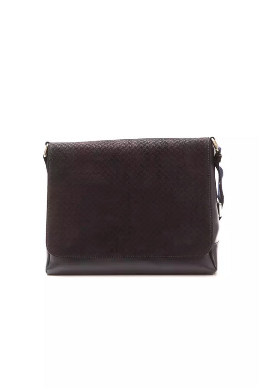 Elegant Blue Leather Messenger Bag