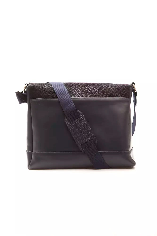 Elegant Blue Leather Messenger Bag