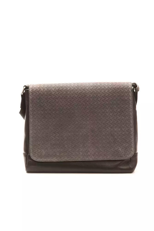 Sleek Black Italian Leather Messenger Bag