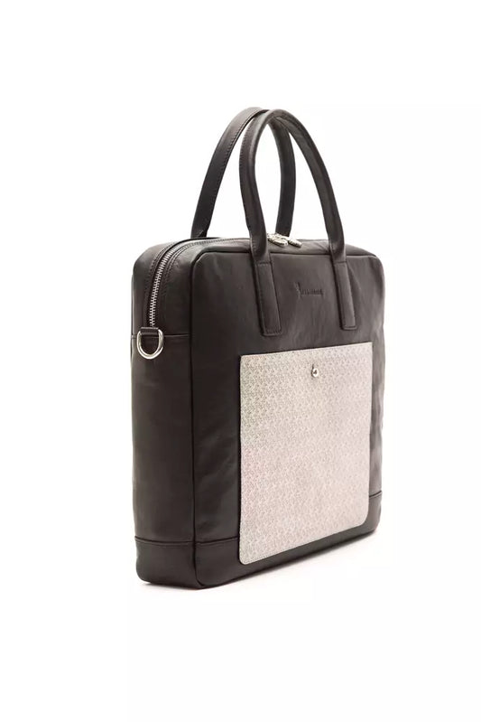 Elegant Black Leather Business Bag