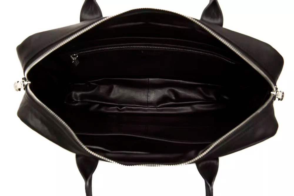 Elegant Black Leather Business Bag