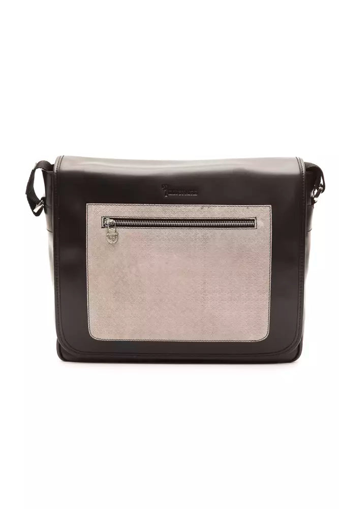 Elegant Black Leather Messenger Bag