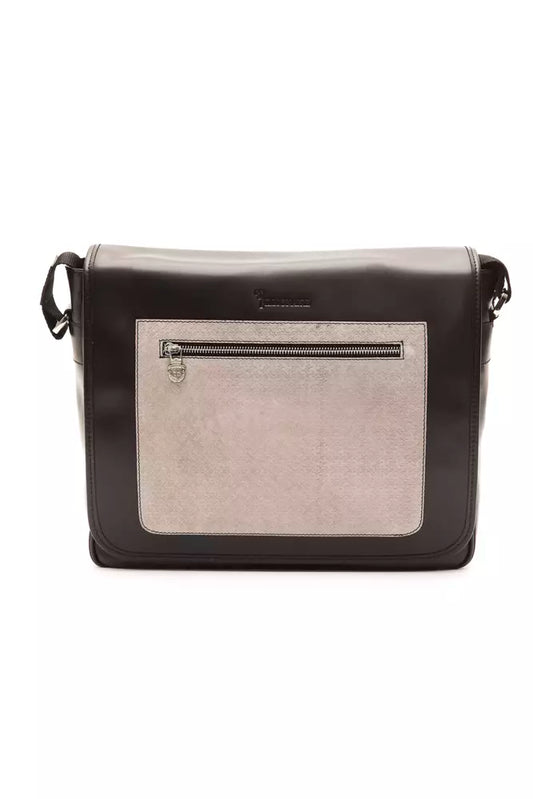 Elegant Black Leather Messenger Bag
