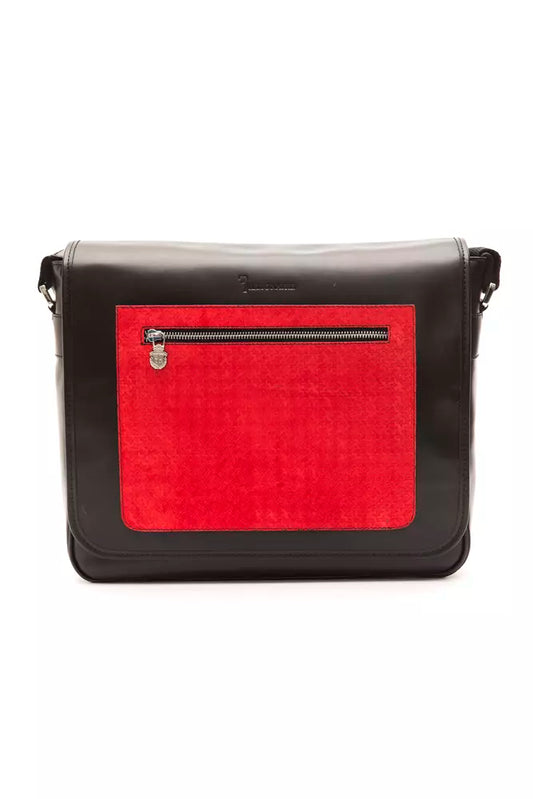 Elegant Leather Messenger Bag with Detachable Strap