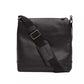 Italian Couture Black Leather Messenger Bag