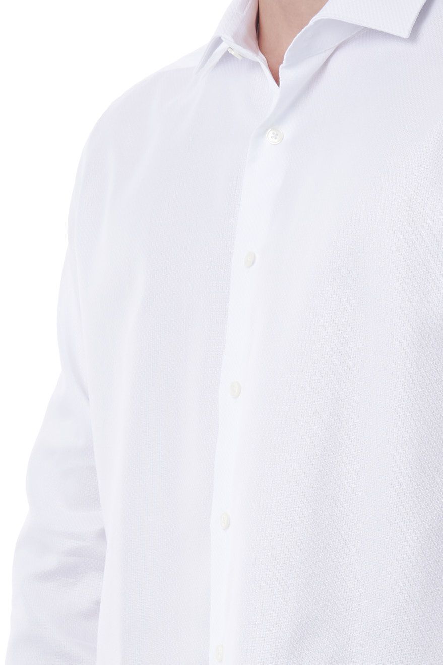 Elegant Slim Fit White French Collar Shirt