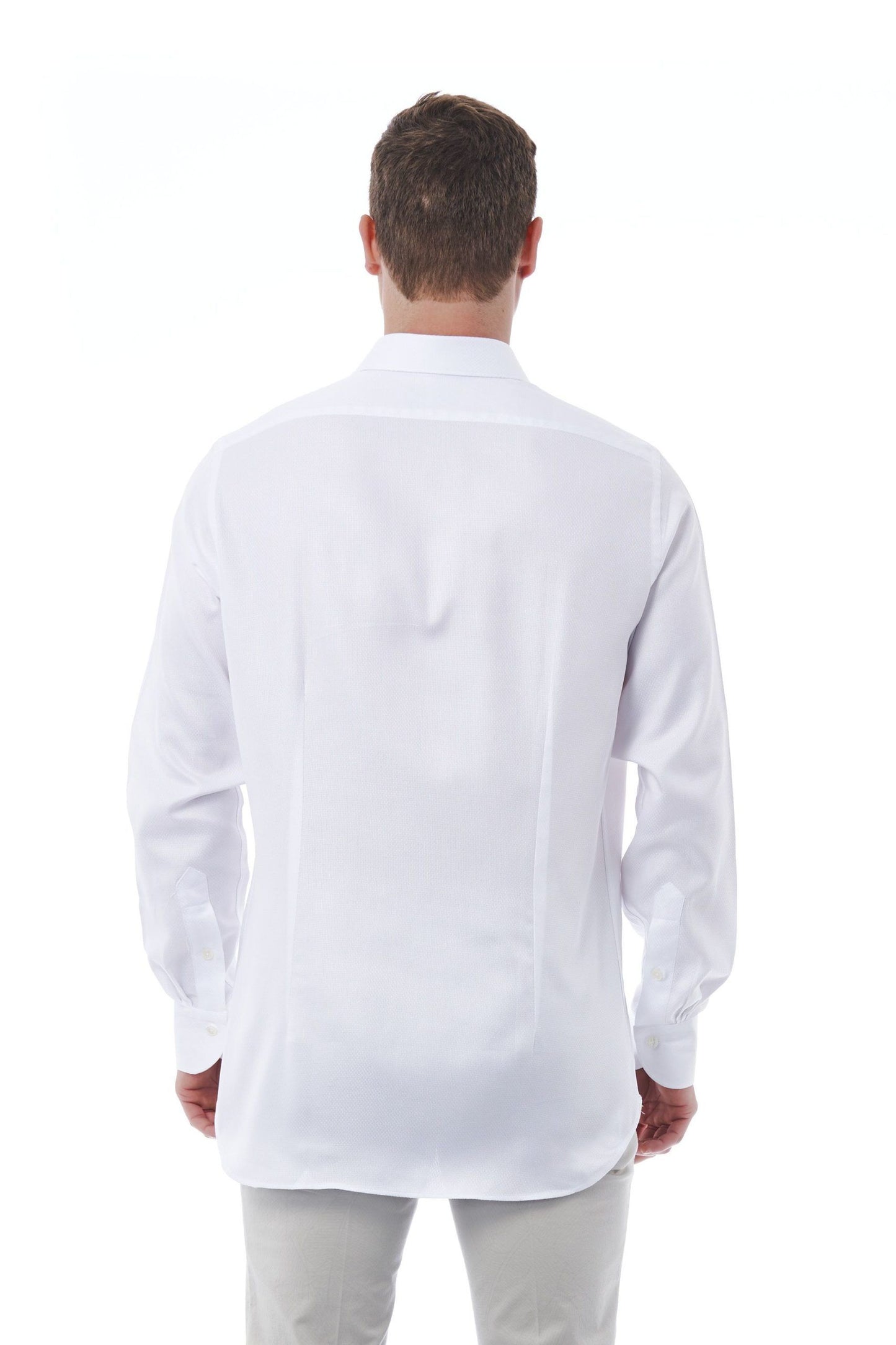 Elegant Slim Fit White French Collar Shirt