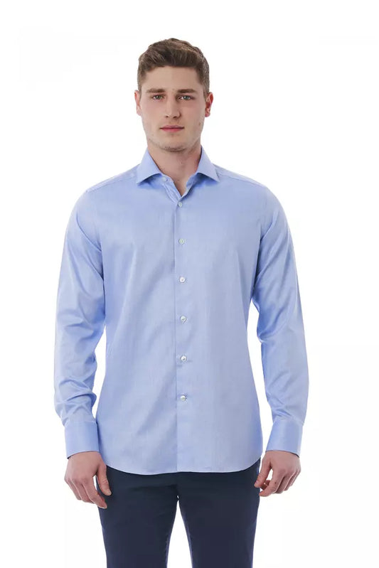 Elegant Light-Blue Slim Fit Shirt for Men