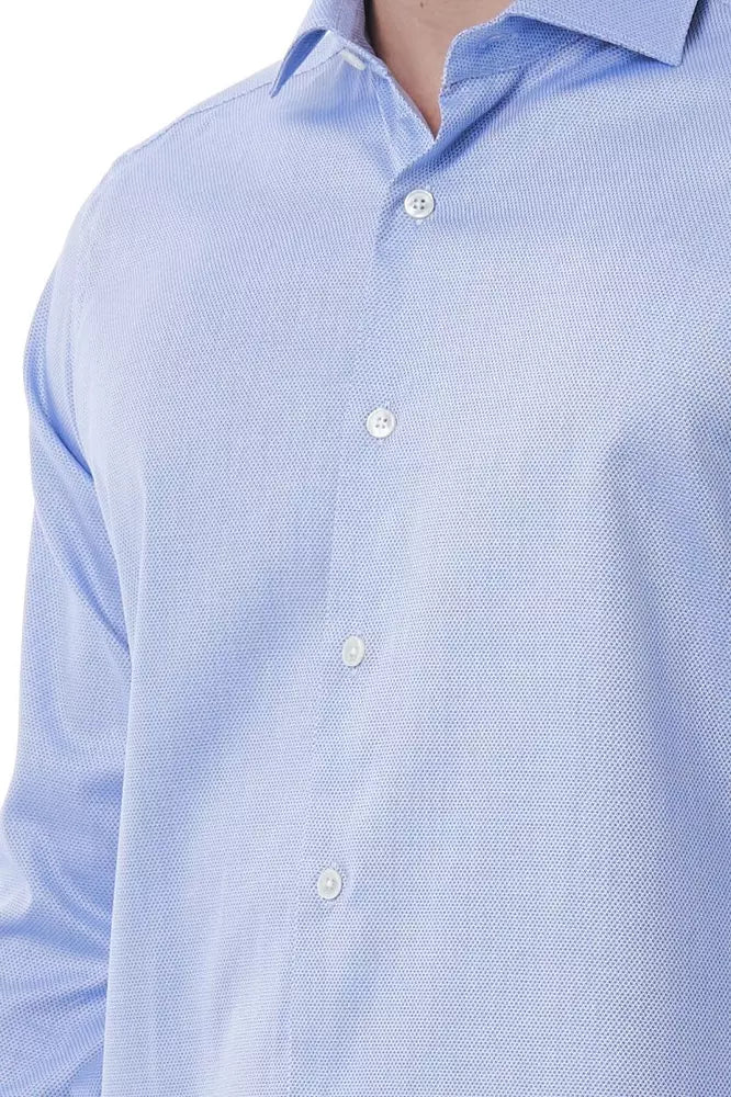 Elegant Light-Blue Slim Fit Shirt for Men