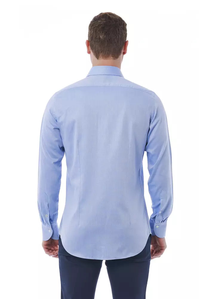 Elegant Light-Blue Slim Fit Shirt for Men