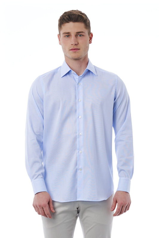 Elegant Light-Blue Cotton Shirt for Men