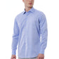 Elegant Light-Blue Italian Collar Shirt