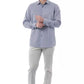 Elegant Gray Italian Collar Cotton Shirt