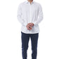 Elegant White Italian Collar Shirt