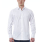 Elegant White Italian Collar Shirt