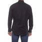 Elegant Black Italian Collar Shirt - Regular Fit