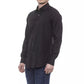 Elegant Black Italian Collar Shirt - Regular Fit