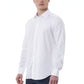 Elegant White Italian Collar Shirt