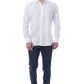 Elegant White Italian Collar Shirt