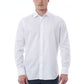 Elegant White Italian Collar Shirt