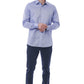 Elegant Light-Blue Italian Collar Shirt