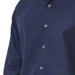 Elegant Blue Regular Fit Italian Collar Shirt