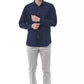 Elegant Blue Regular Fit Italian Collar Shirt