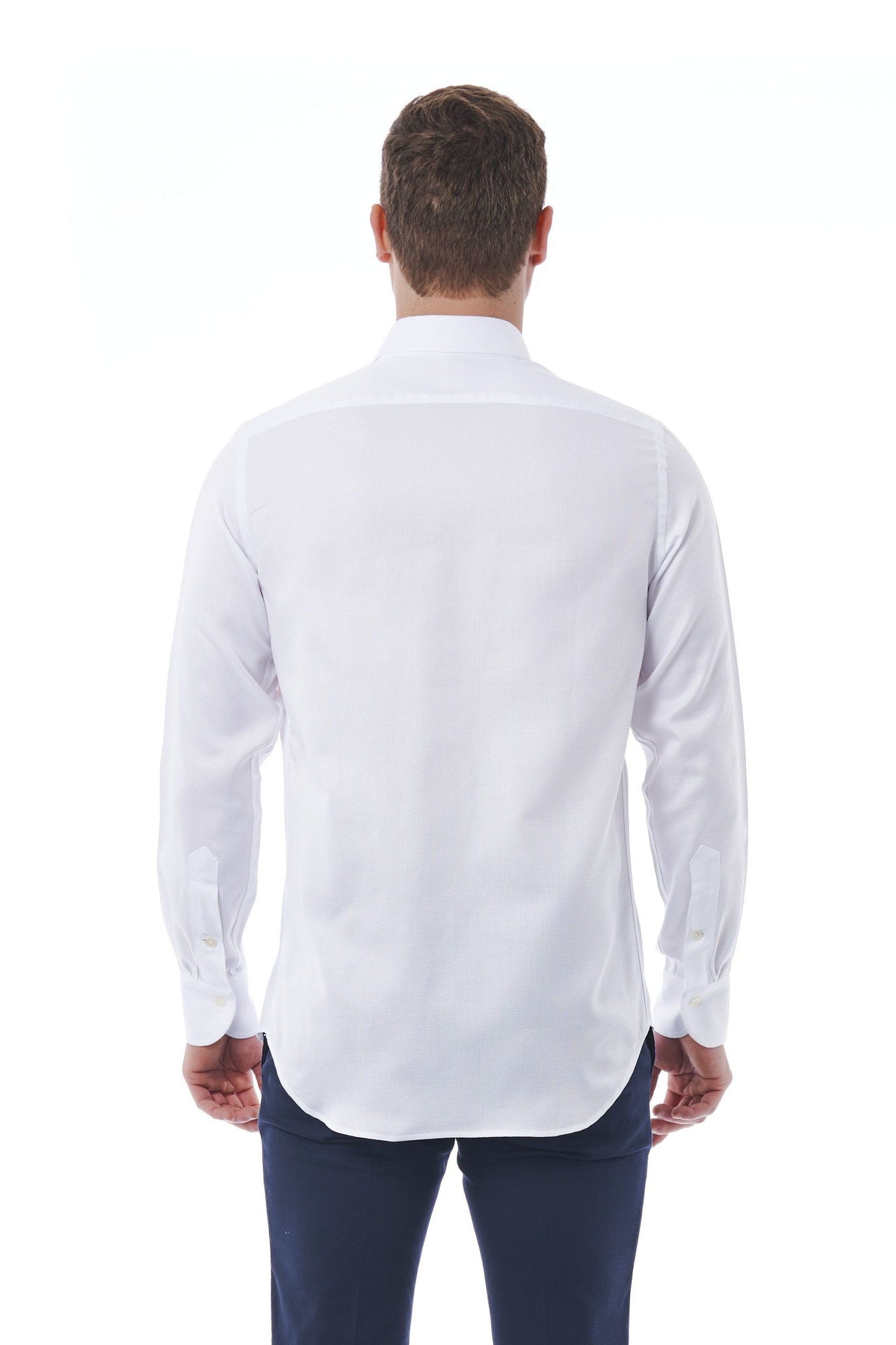 Elegant White Italian Collar Dress Shirt