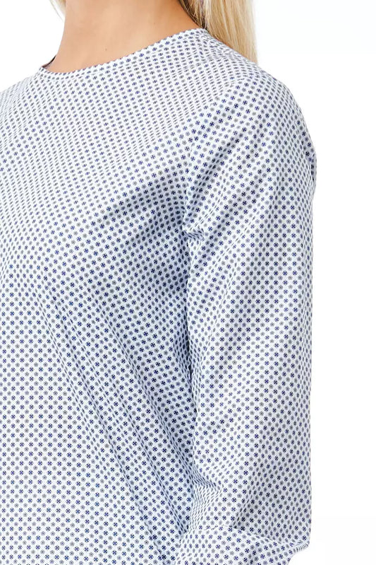 Elegant Light-Blue Cotton Blouse