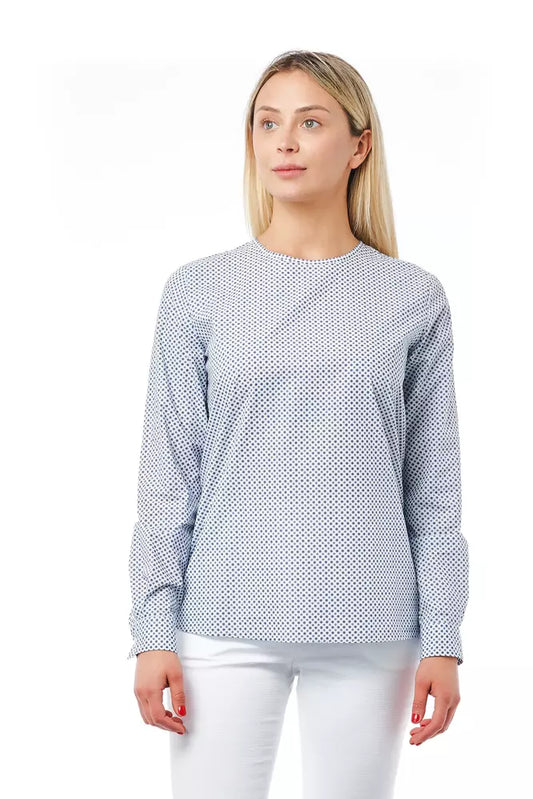 Elegant Light-Blue Cotton Blouse