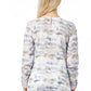 Elegant Fantasy Print Round Neck Cotton Blouse